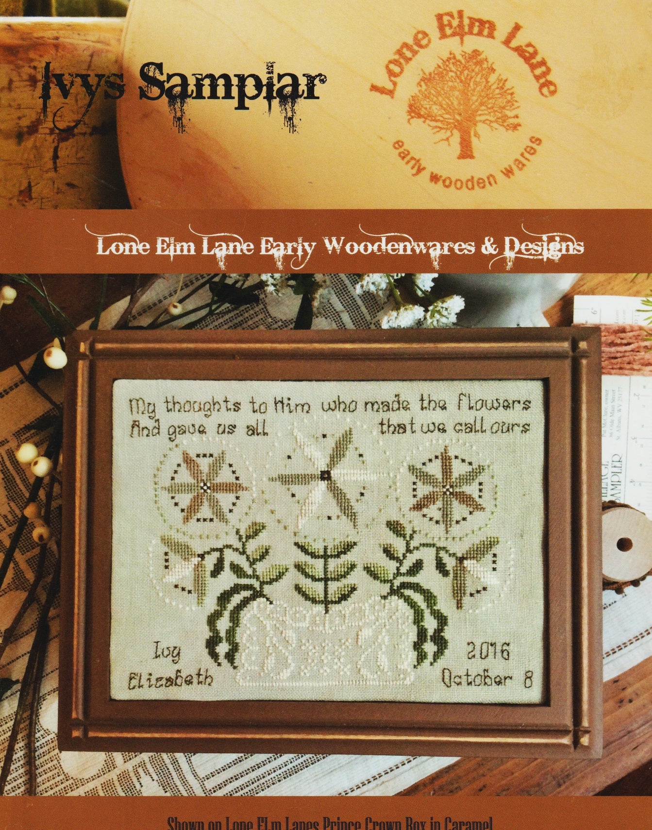 Lone Elm Lane Ivys Sampler cross stitch pattern