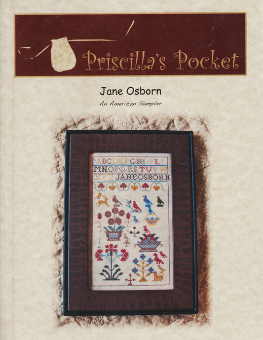 Priscilla's Pocket Jane Osborn cross stitch reproduction sampler pattern