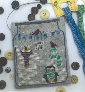 Romy's Creations January In A Jar cross stitch pattern