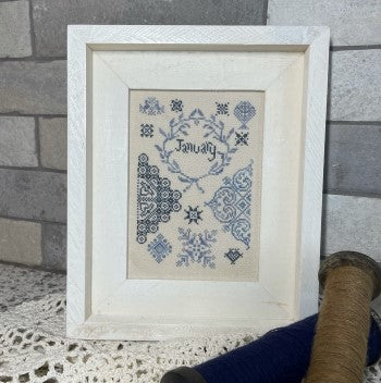 From The Heart January Quaker cross stitch pattern