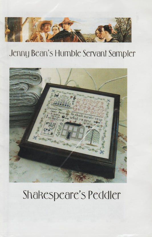 Shakespeare's Pedler Jenny Bean's Humble Servant Sampler cross stitch pattern