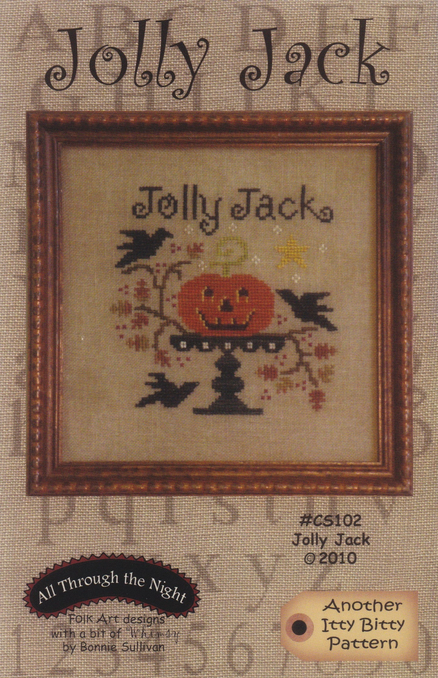 Folk Art Designs Jolly Jack CS102 halloween crow cross stitch pattern