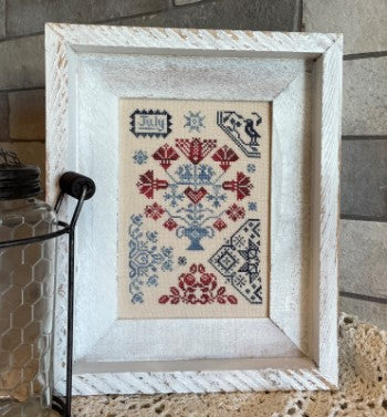 From The Heart July Quaker cross stitch pattern