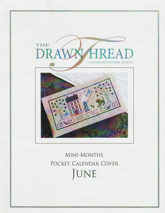 The Drawn Thread June Mini-months Pocket Calendar cross stitch pattern