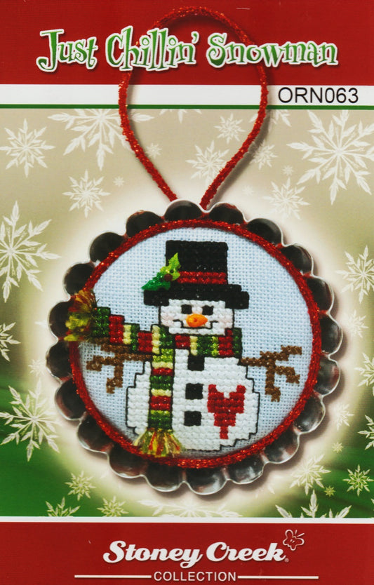 Stoney Creek Just Chillin' Snowman ORN063 christmas ornament cross stitch pattern