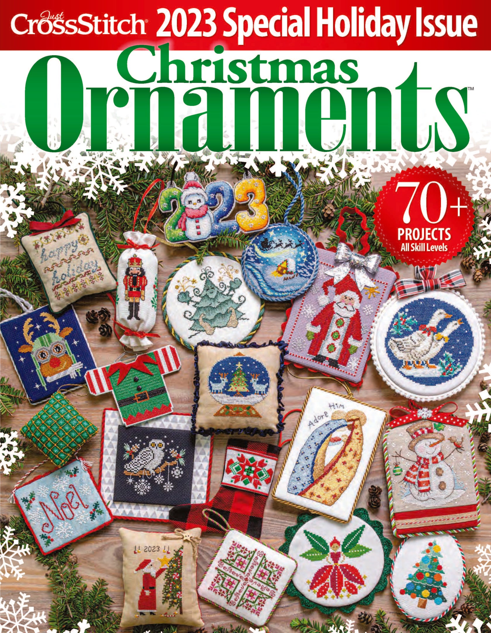Just CrossStitch 2023 Christmas Ornaments magazine Sandra's Stitch Stash