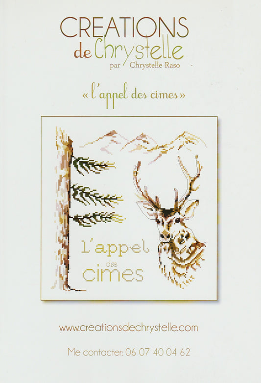 Creations de Chrystelle L'appel des cimes deer cross stitch pattern