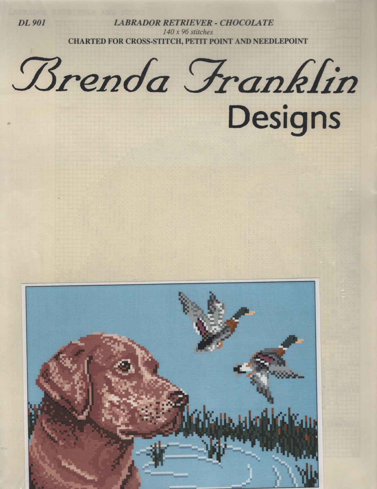 Brenda Franklin Labrador Retriever - Chocolate dog cross stitch pattern