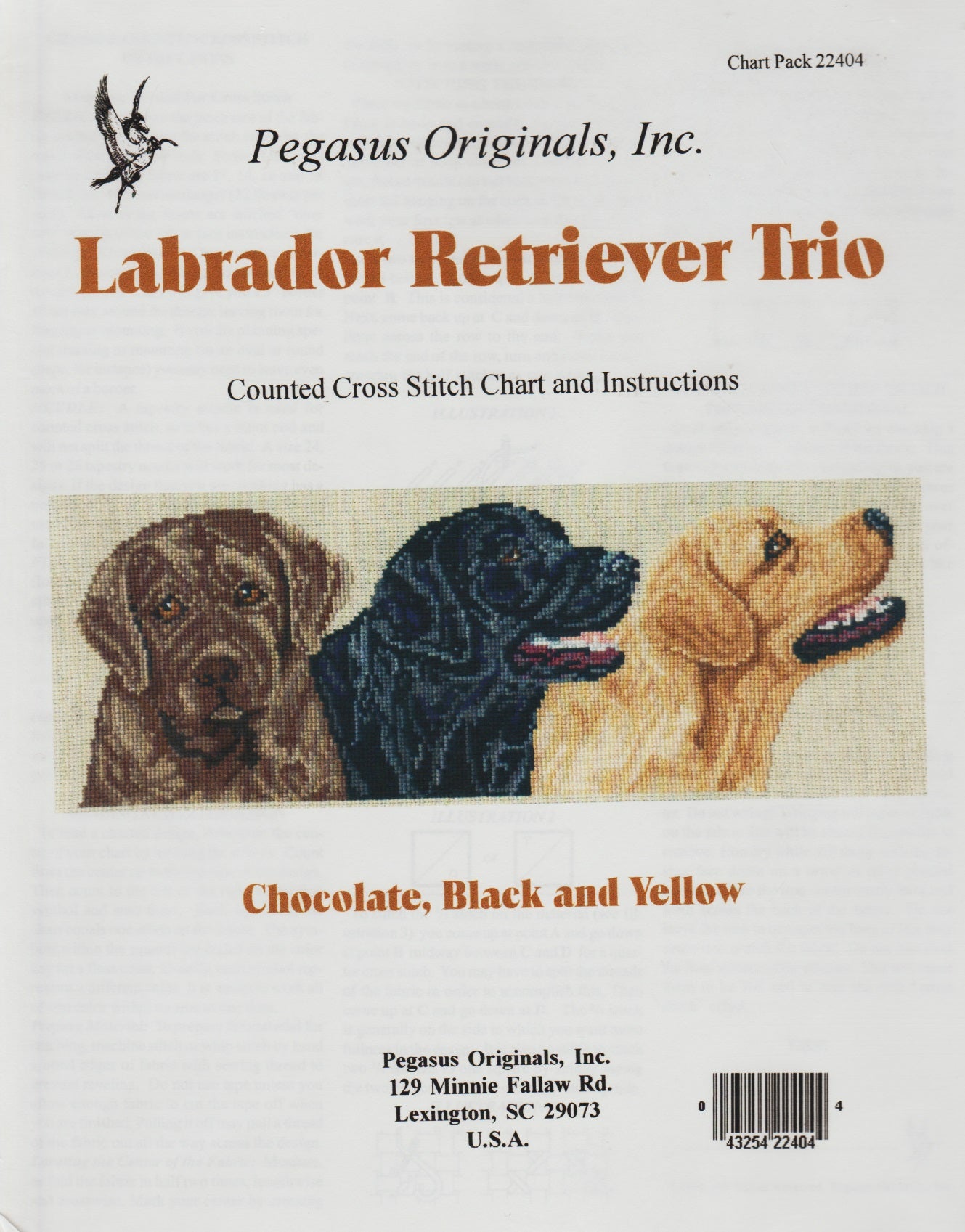 Pegasus Labrador Retriever Trio 22404 dog cross stitch pattern