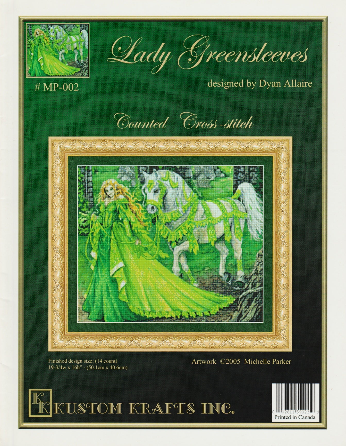 Kustom Krafts Lady Greensleeves MP-002 cross stitch pattern