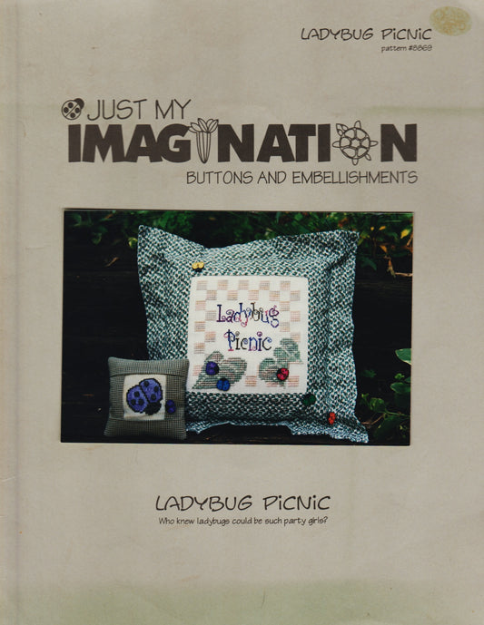 Just My Imagination Ladybug Picnic 8869 cross stitch pattern