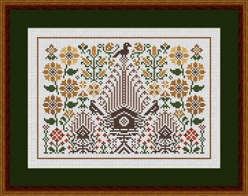 Happiness Is Heart Made Late Summer Birdhouses cross stitch pattern