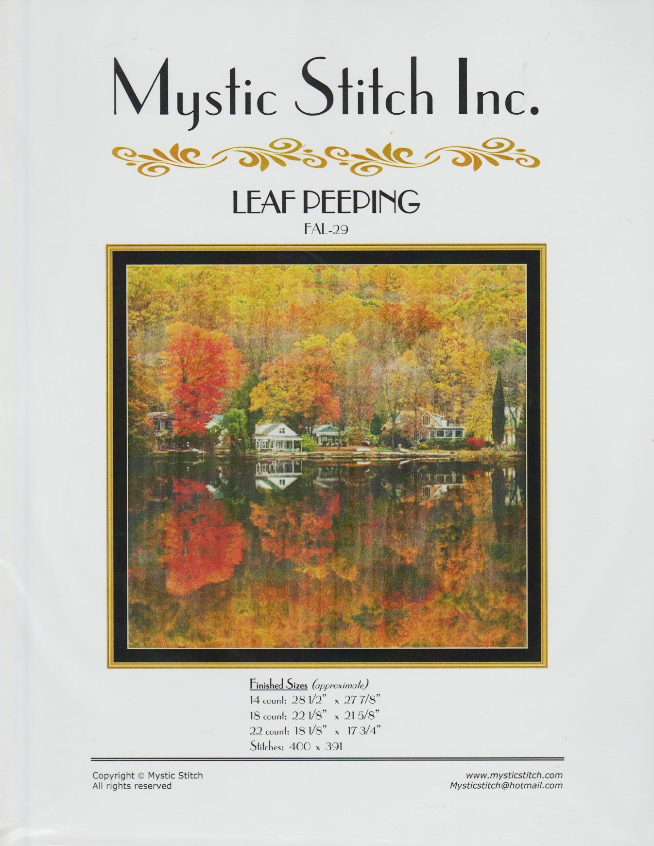 Mystic Stitch Leaf Peeping Autumn leaves FAL-29 cross stitch pattern
