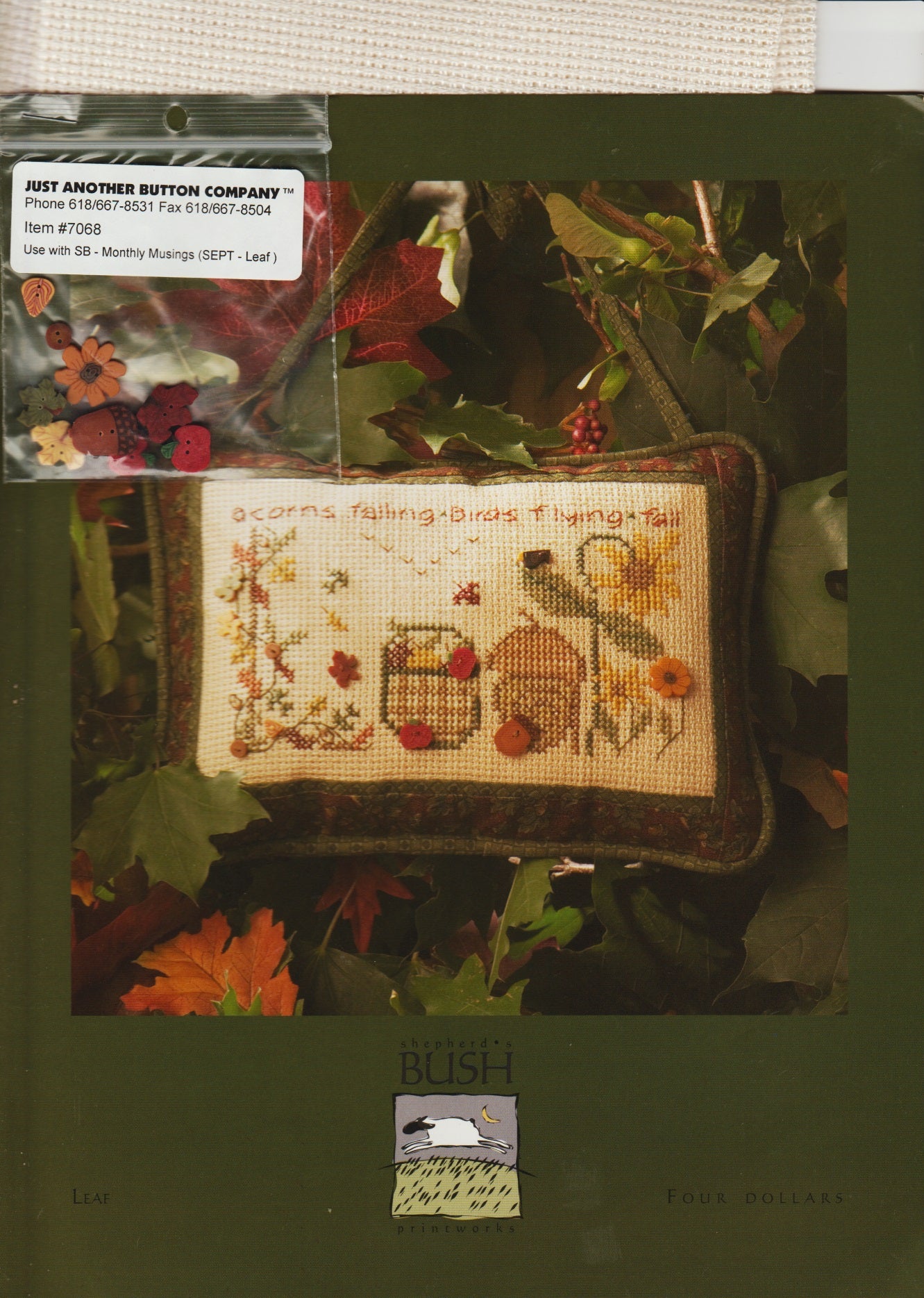 Shepherd's Bush Leaf cross stitch pattern