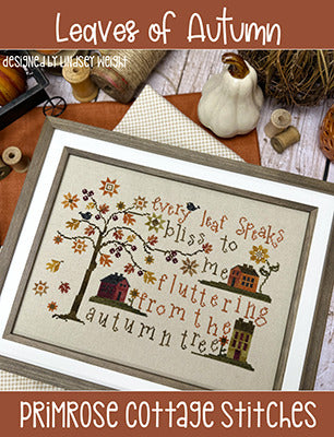 Primrose Cottage Leaves of Autumn cross stitch pattern