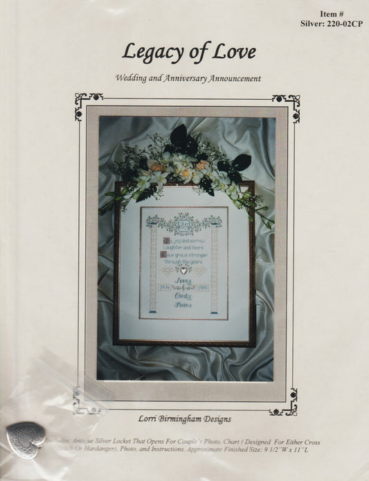 Lorri Birmingham Legacy of Love 220-02CP wedding sampler cross stitch pattern
