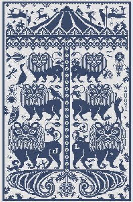 Lone Dog Samplers Leo Rising cross stitch pattern