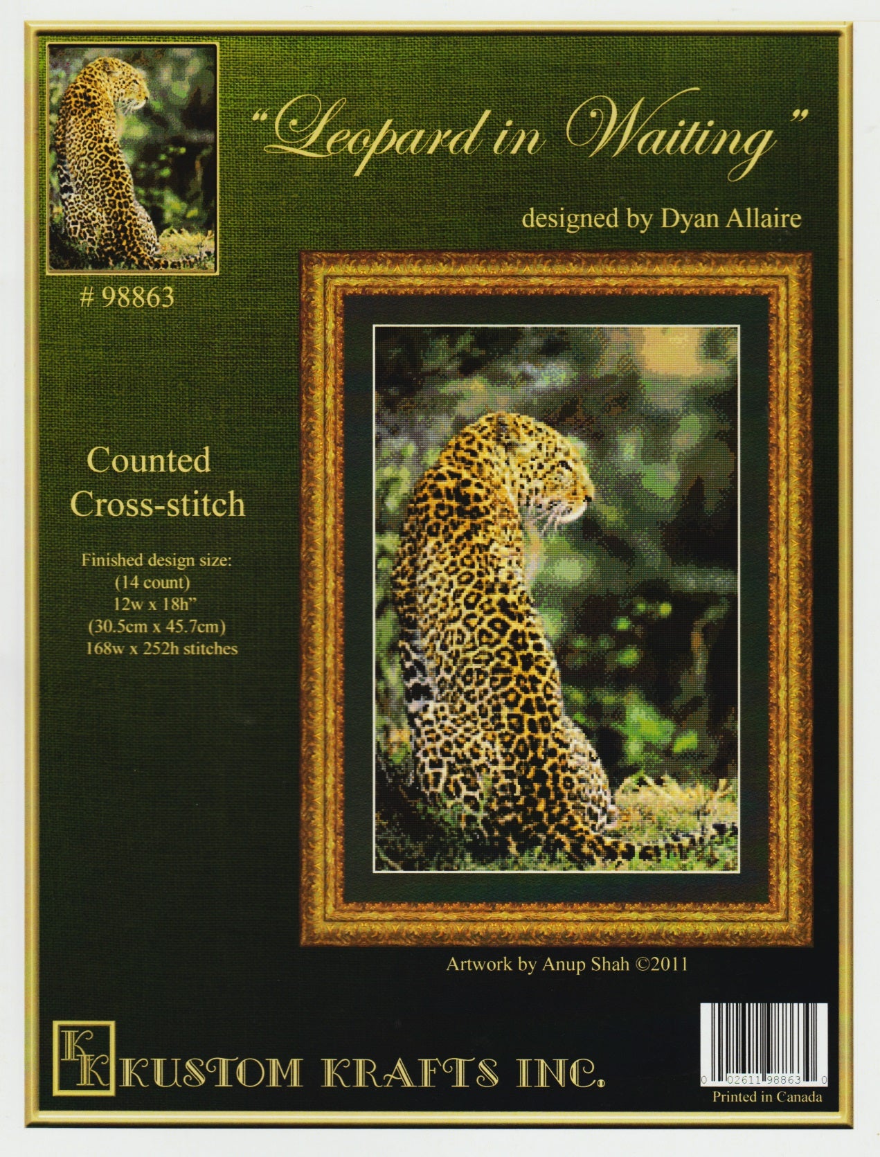 Kustom Krafts Leopard in Waiting 98863 cross stitch pattern