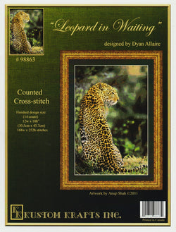 Kustom Krafts Leopard in Waiting 98863 cross stitch pattern