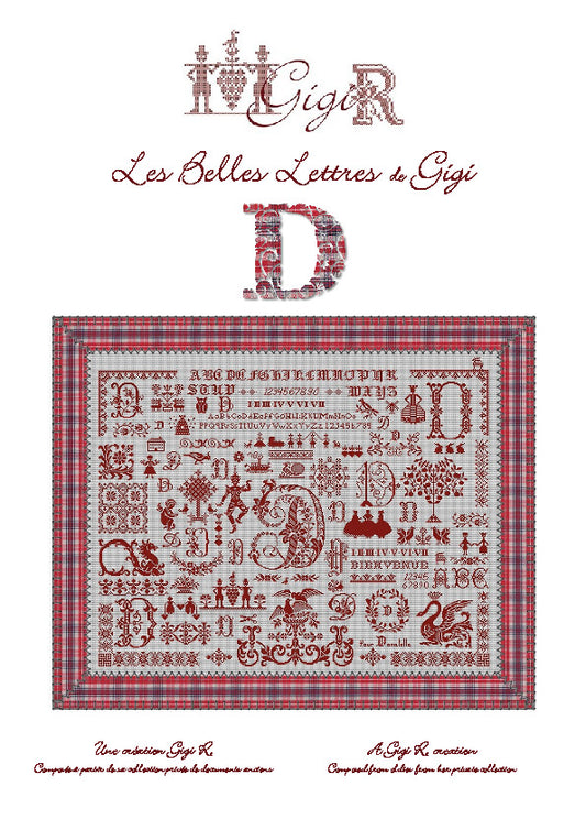Gigi R Les Belles Letters D cross stitch pattern
