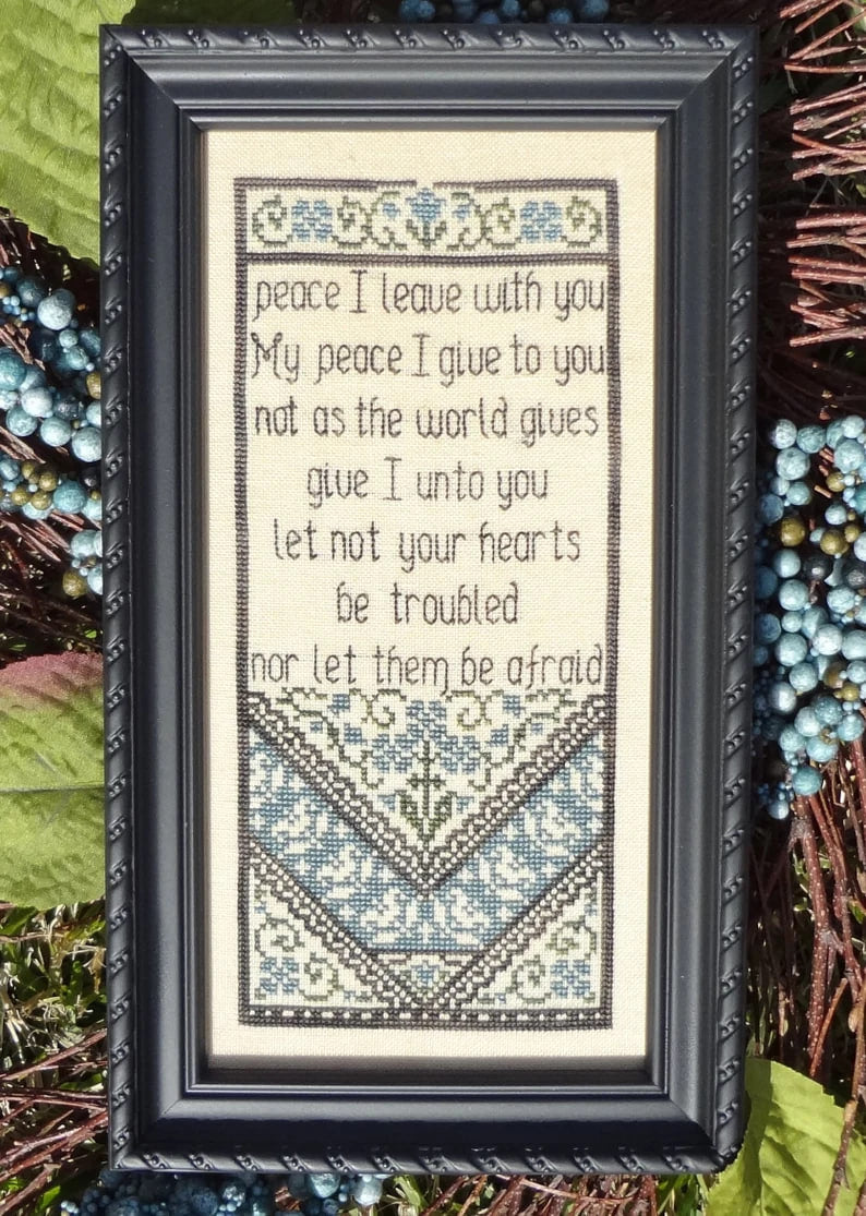 My Big Toe Let Not Your Hearts Be Troubled MBT-218 religious cross stitch pattern