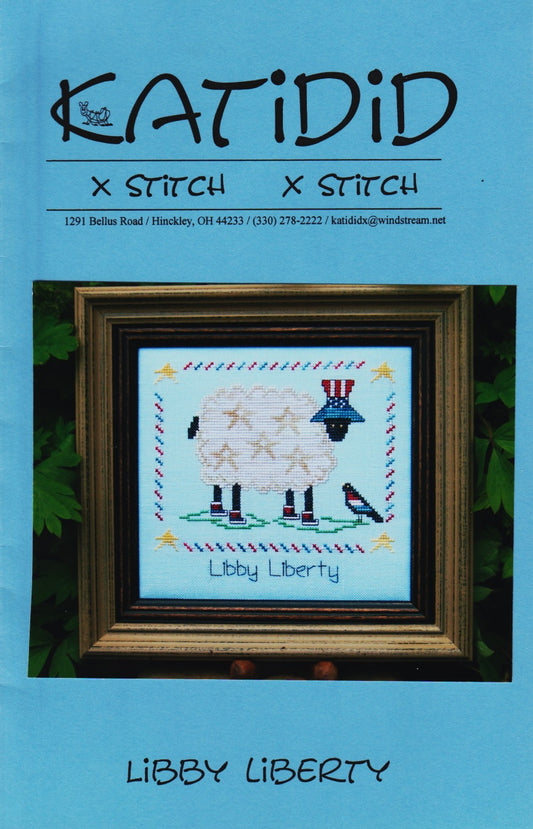 Katidid Libby Liberty cross stitch pattern