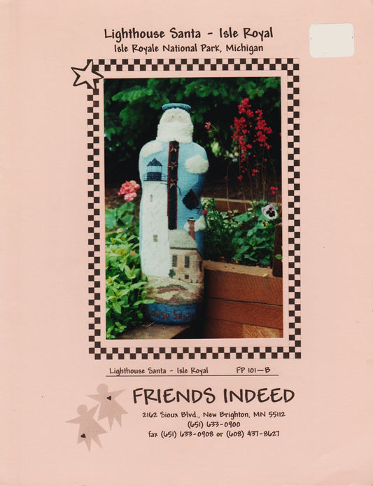 Friends Indeed Lighthouse Santa - Isle Royal cross stitch pattern