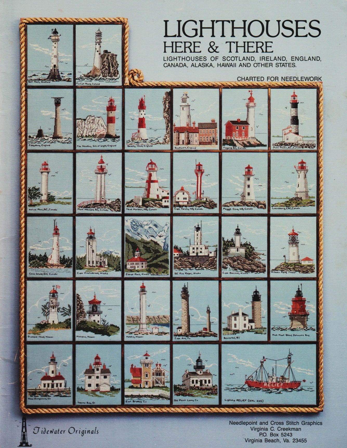 Tidewater Originals Lighthouses Here and There cross stitch pattern