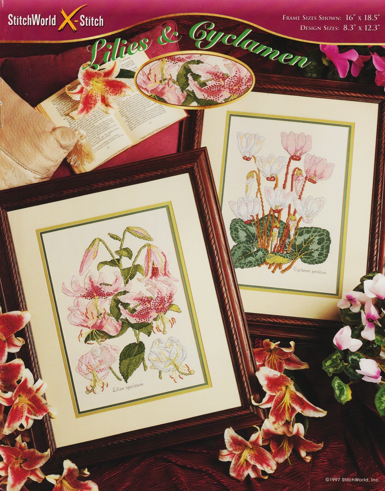 StitchWorld X-Stitch Lilies & Cyclamen cross stitch pattern