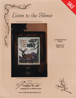 Designs by Lisa Listen To The Silence DBL-C83 deer cross stitch pattern