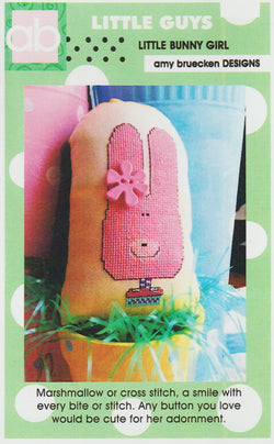 Amy Bruecken Little Bunny Girl Easter pillow cross stitch pattern