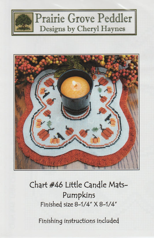 Prairie Grove Peddler Little Candle Mats Pumpkins halloween cross stitch pattern