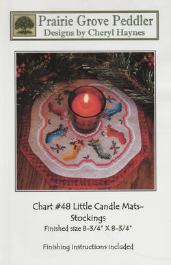 Prairie Grove Peddler Little Candle Mats Stockings christmas cross stitch pattern