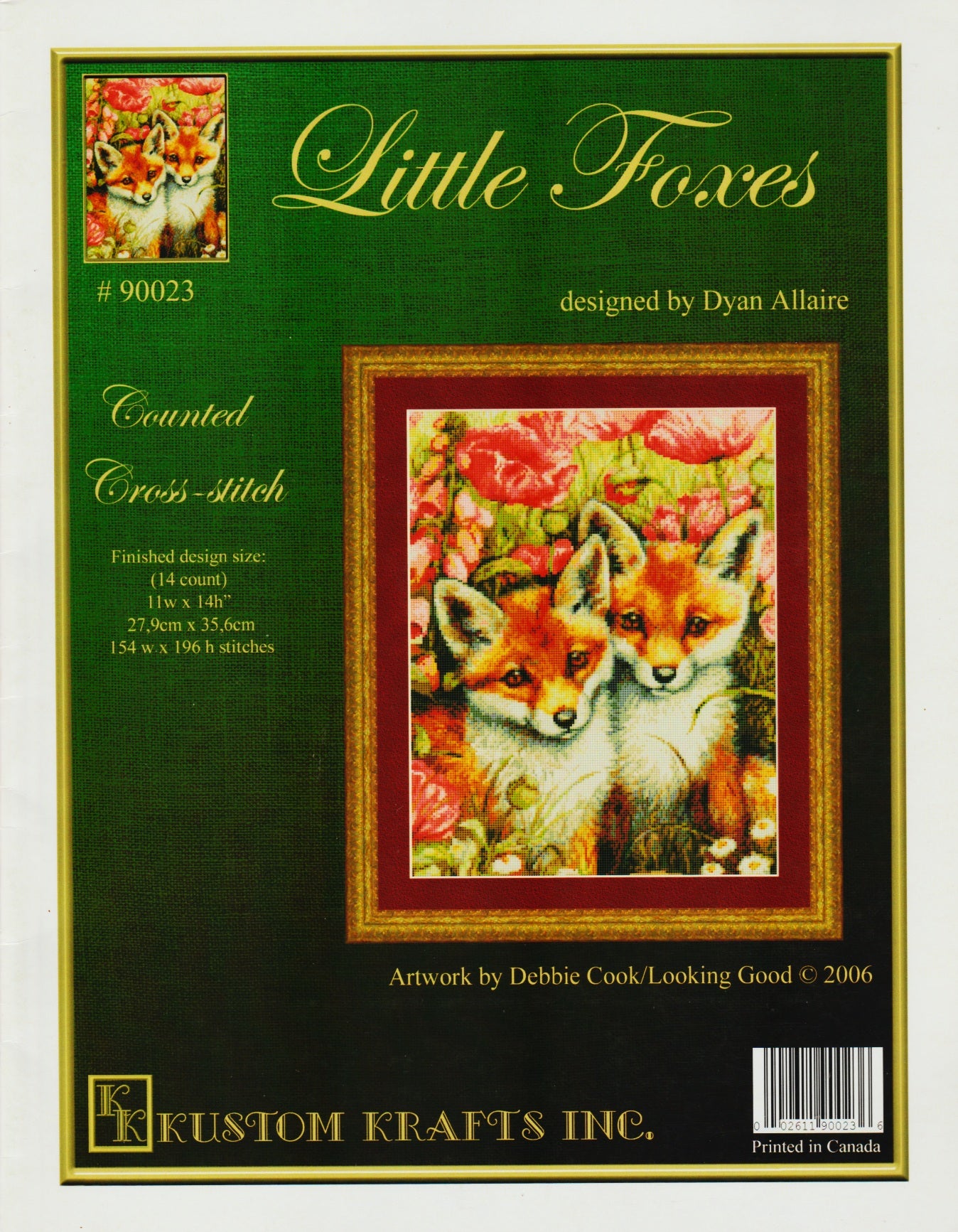 Kustom Krafts Little Foxes 90023 cross stitch pattern