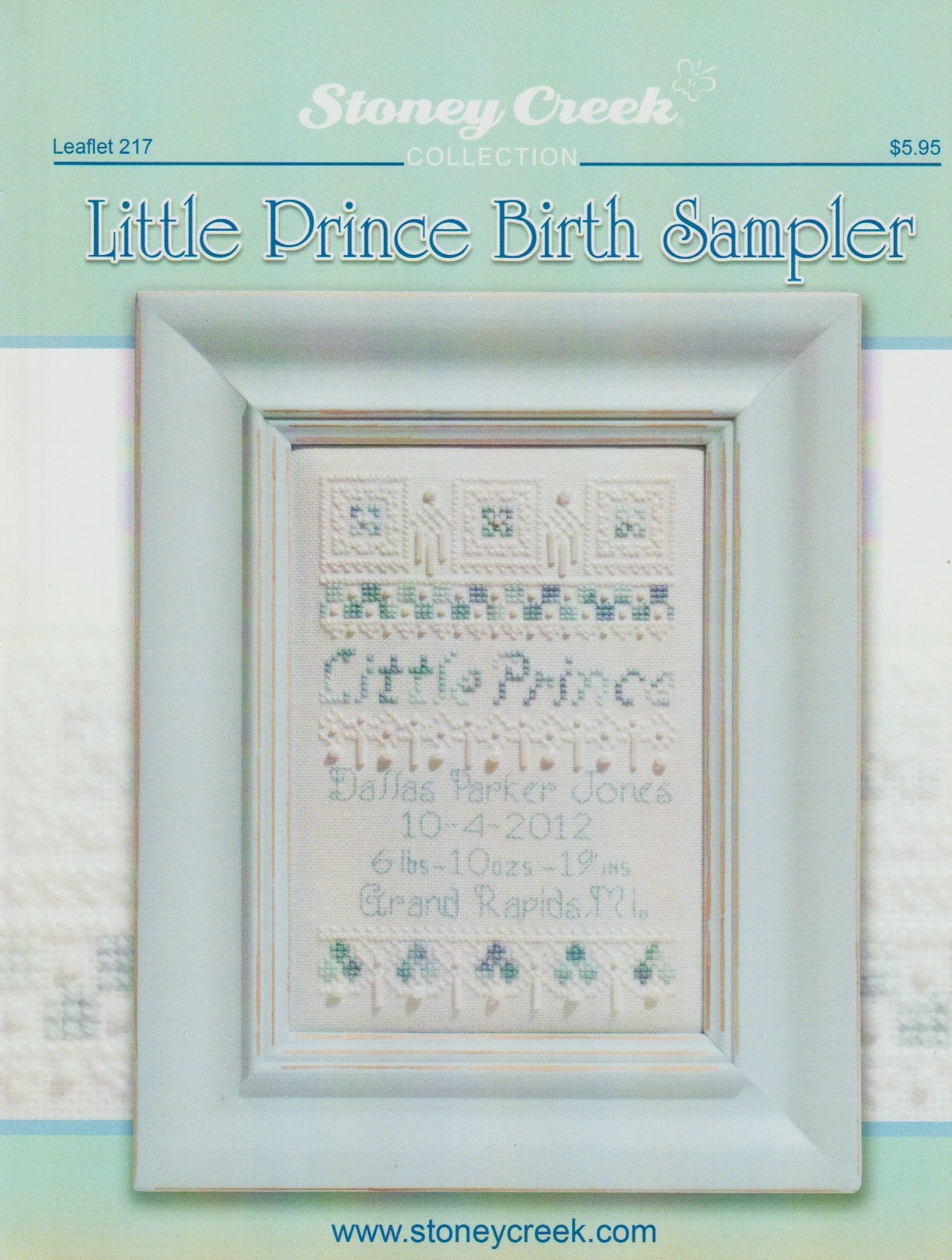 Stoney Creek Little Prince Birth Sampler LFT217 cross stitch pattern