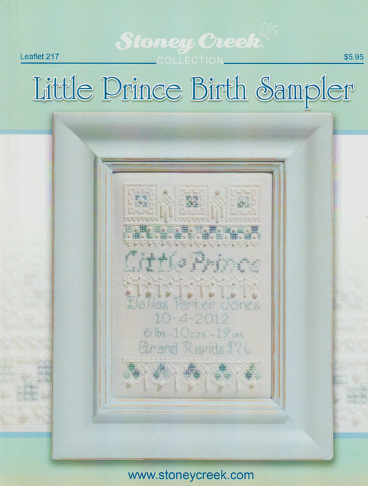 Stoney Creek Little Prince Birth Sampler LFT217 cross stitch pattern