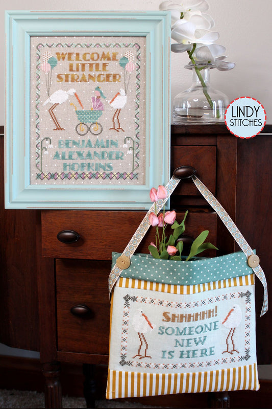 Lindy Stitches Little Stranger Birth Sampler Set cross stitch pattern