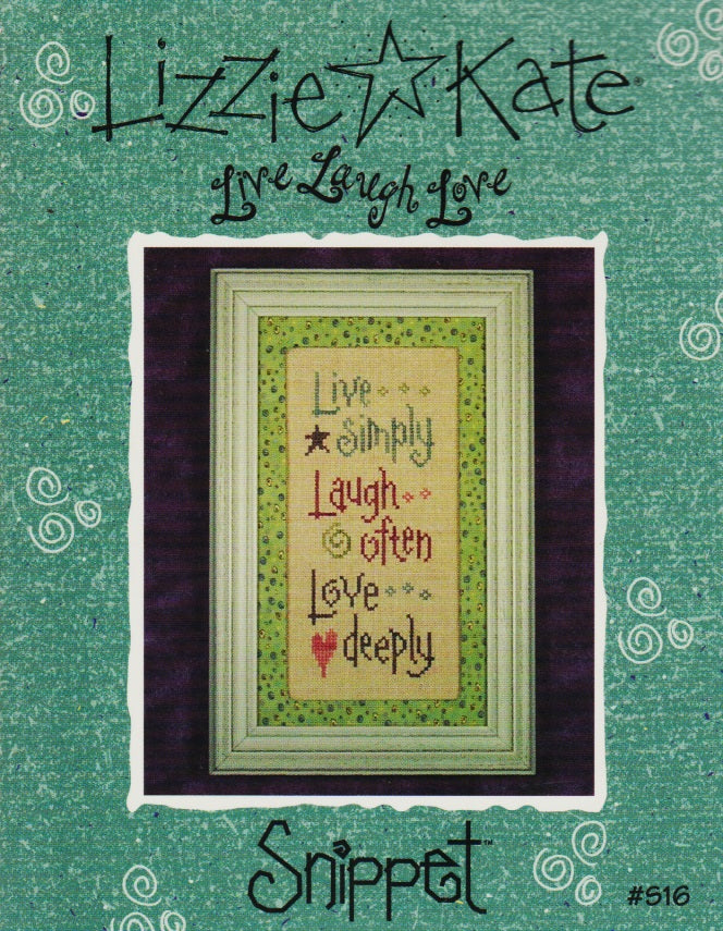 Lizzie Kate Live Laugh Love S16 cross stitch pattern