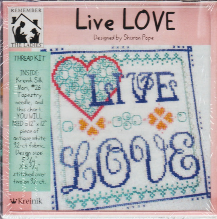 Remember the Ladies Kreinik Live Love cross stitch kit