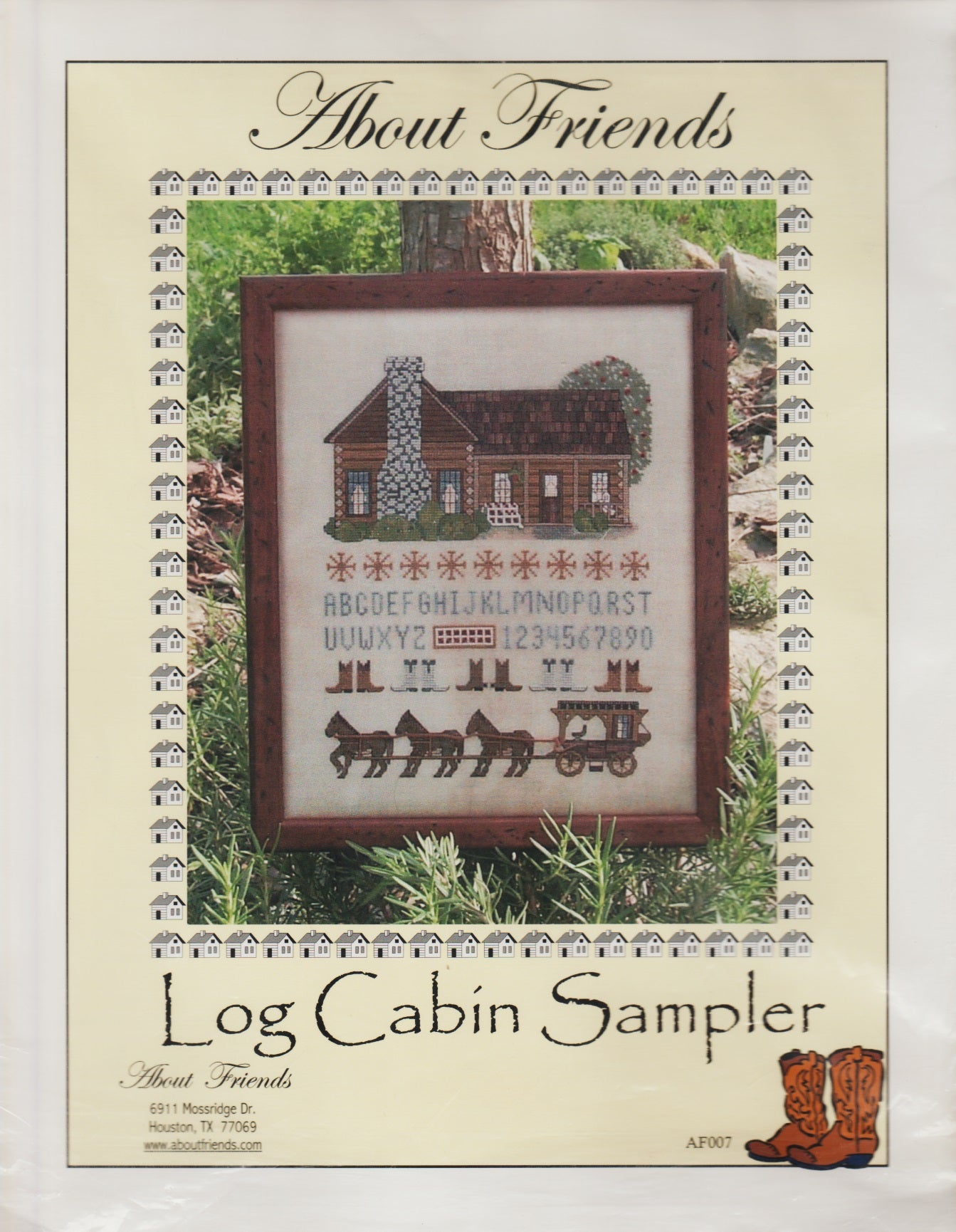 About Friends Log Cabin Sampler AF007 cross stitch pattern