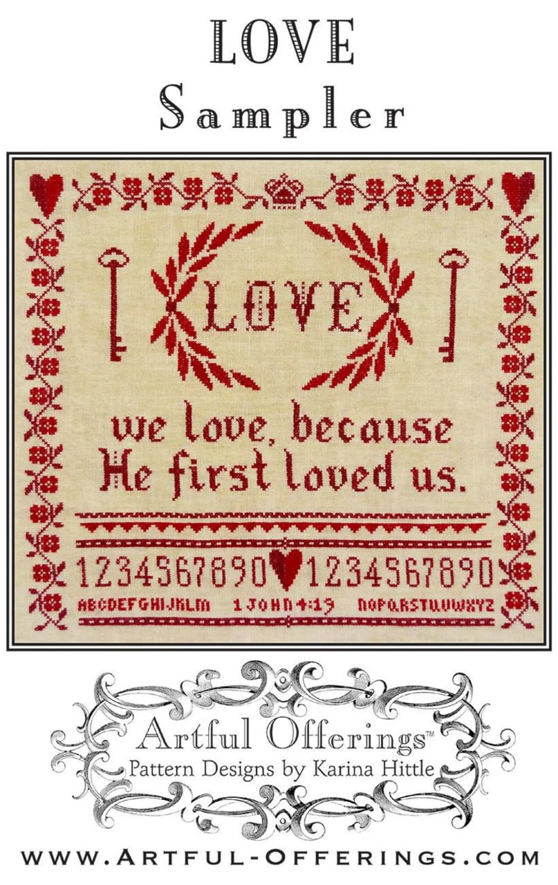 Artful Offerings Love Sampler cross stitch pattern