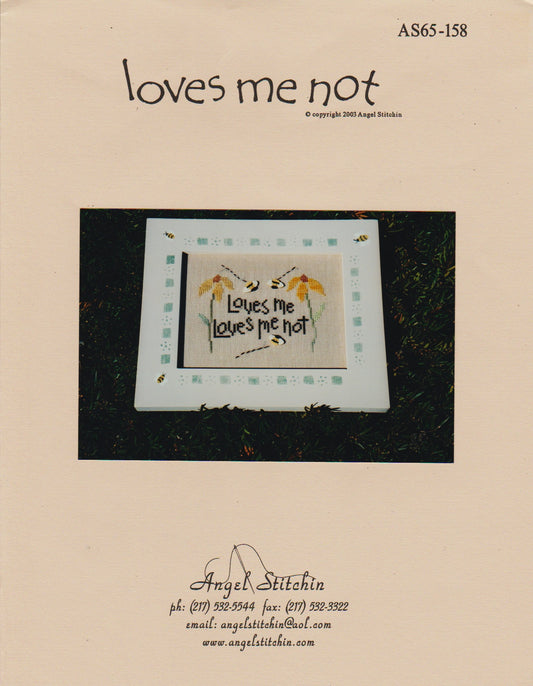 Angel Stitchin Loves Me Not AS65-158 cross stitch pattern