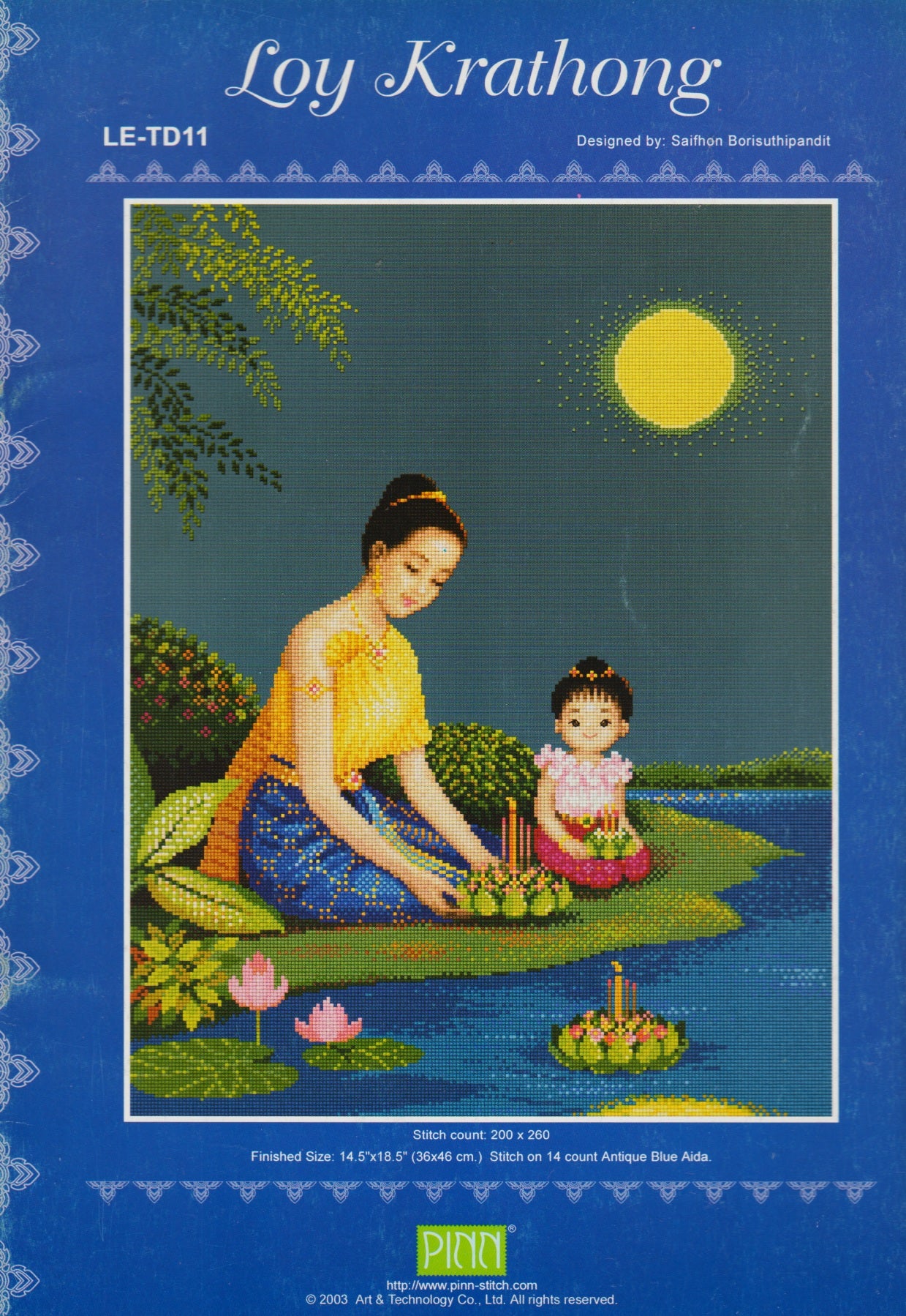 Pinn Loy Krathong LE-TD11 asian cross stitch pattern