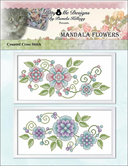 Kitty & Me Mandala Flowers cross stitch pattern