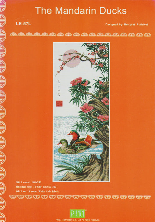 Pinn Mandarin Ducks LE-57L Asian cross stitch pattern