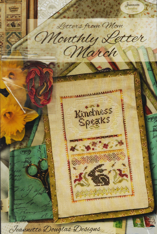 Jeannette Douglas Designs March Monthly Letter cross stitch pattern