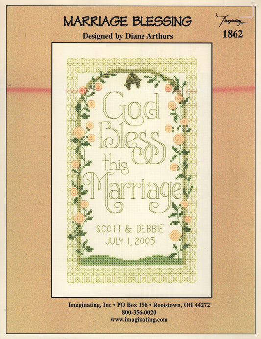 Imaginating Marriage Blessing 1862 cross stitch pattern
