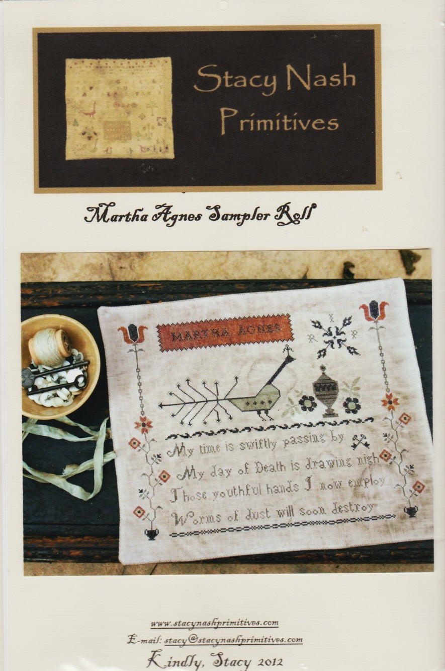 Stacy Nash Primitives Martha Agnes Sampler Roll cross stitch pattern