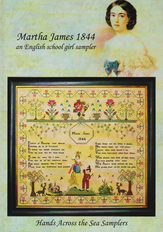 Hands Across The Sea Samplers Martha James 1844 cross stitch pattern
