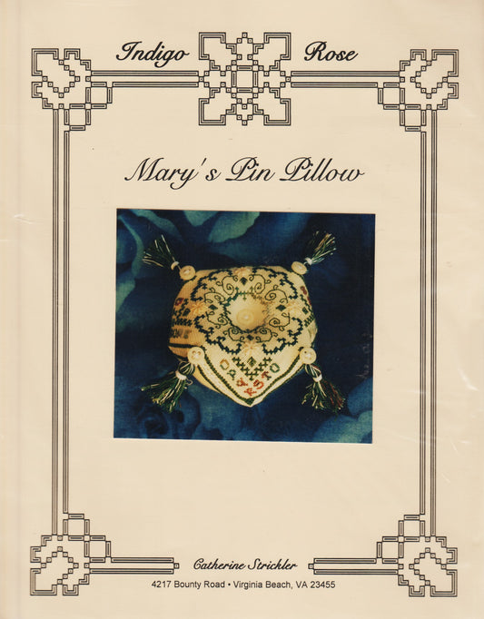 Indigo Rose Mary's Pin Pillow cross stitch pattern